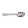 Wybur Tools Carbide Bur, Oval Shape, Double Cut, SE, 1/4in x 3/8in with 1/4in shank W32.661